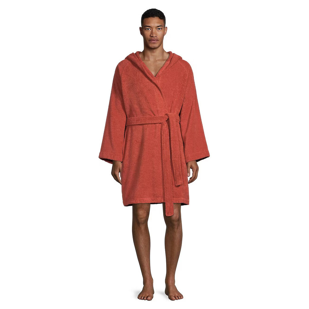 Kode The Turkish Cotton Robe size S- M in white unisex in burn orange